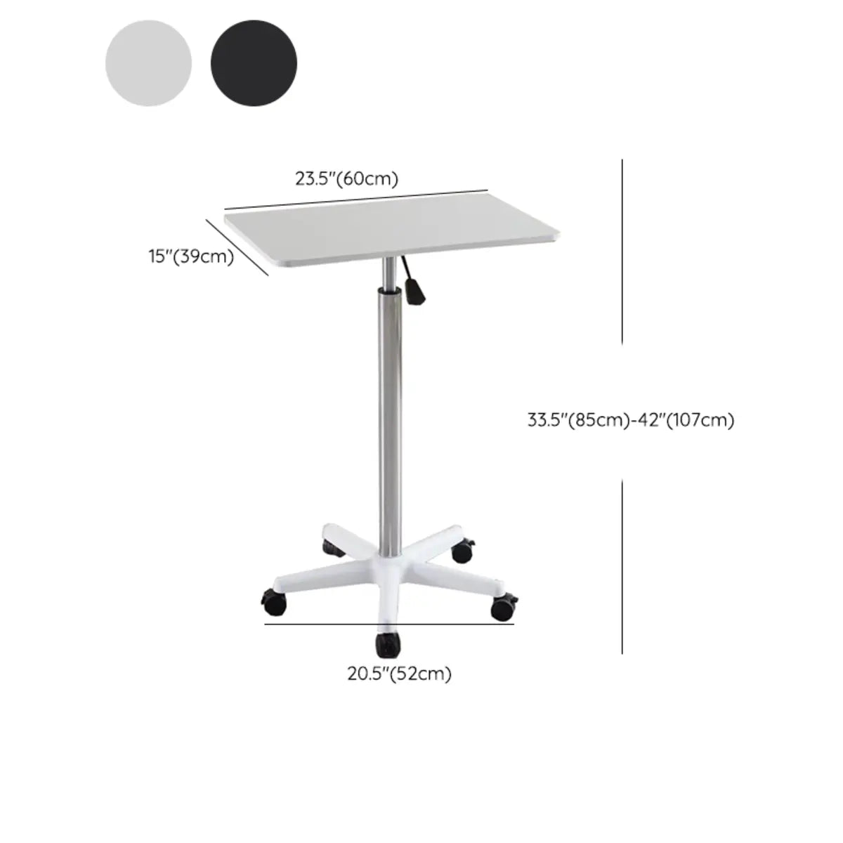 Adjustable Mobile Black Wood Casters Standing Desk Image - 12