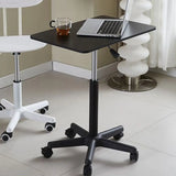 Adjustable Mobile Black Wood Casters Standing Desk Image - 5