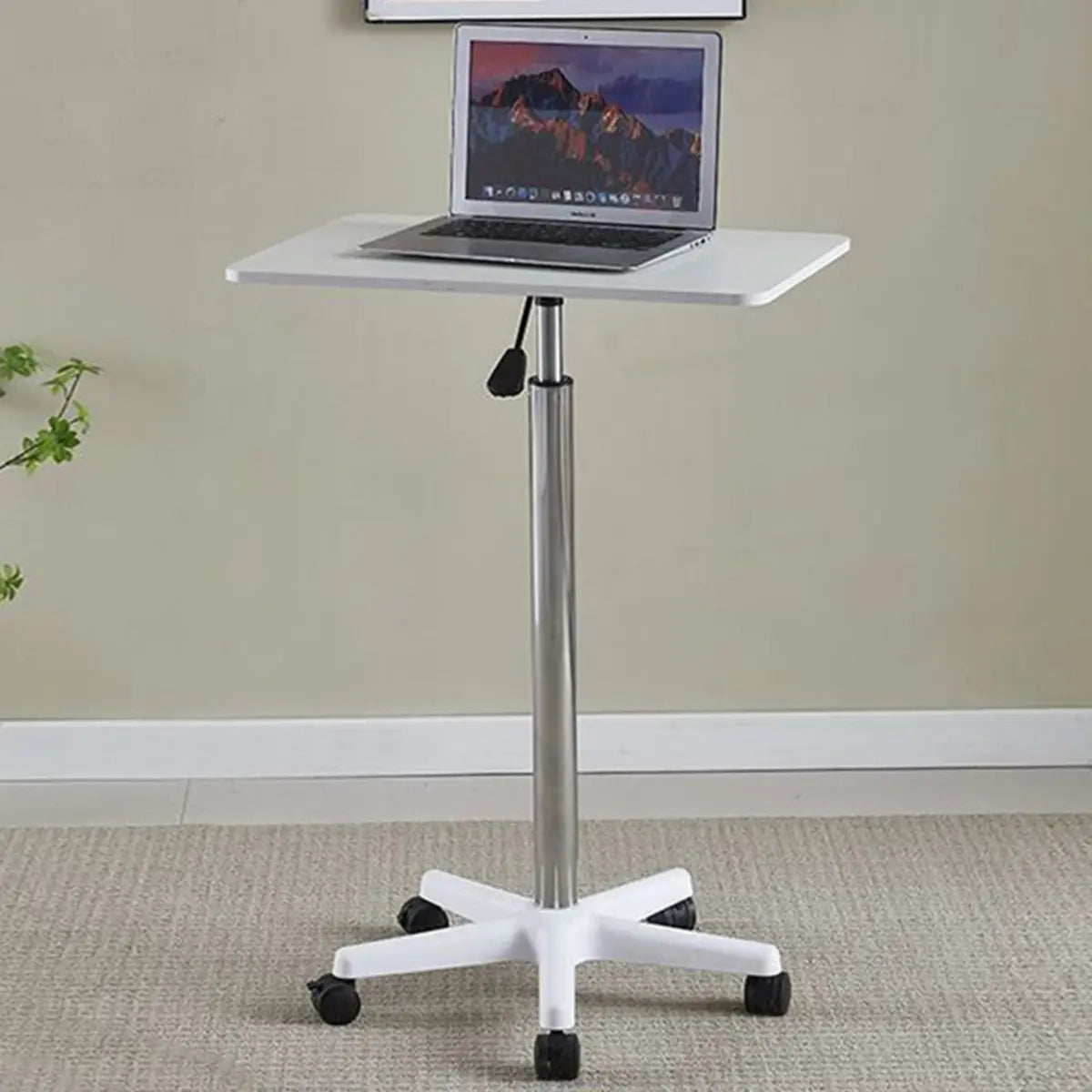 Adjustable Mobile Black Wood Casters Standing Desk Image - 6