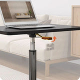 Adjustable Mobile Black Wood Casters Standing Desk Image - 9