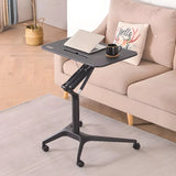 Adjustable Mobile Wood Casters Small Standing Desk Image - 8