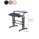 Adjustable Mobile Wood Top Casters T-Base Standing Desk Image - 14