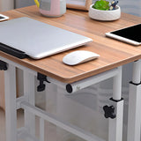 Adjustable Mobile Wood Top Casters T-Base Standing Desk Image - 6