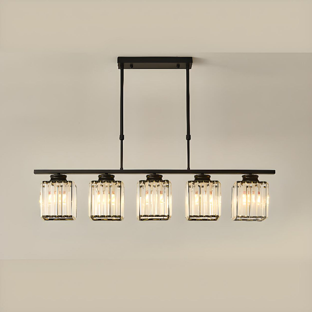 Adjustable Modern 6-Light Cylinder Island Pendant Light Image - 13