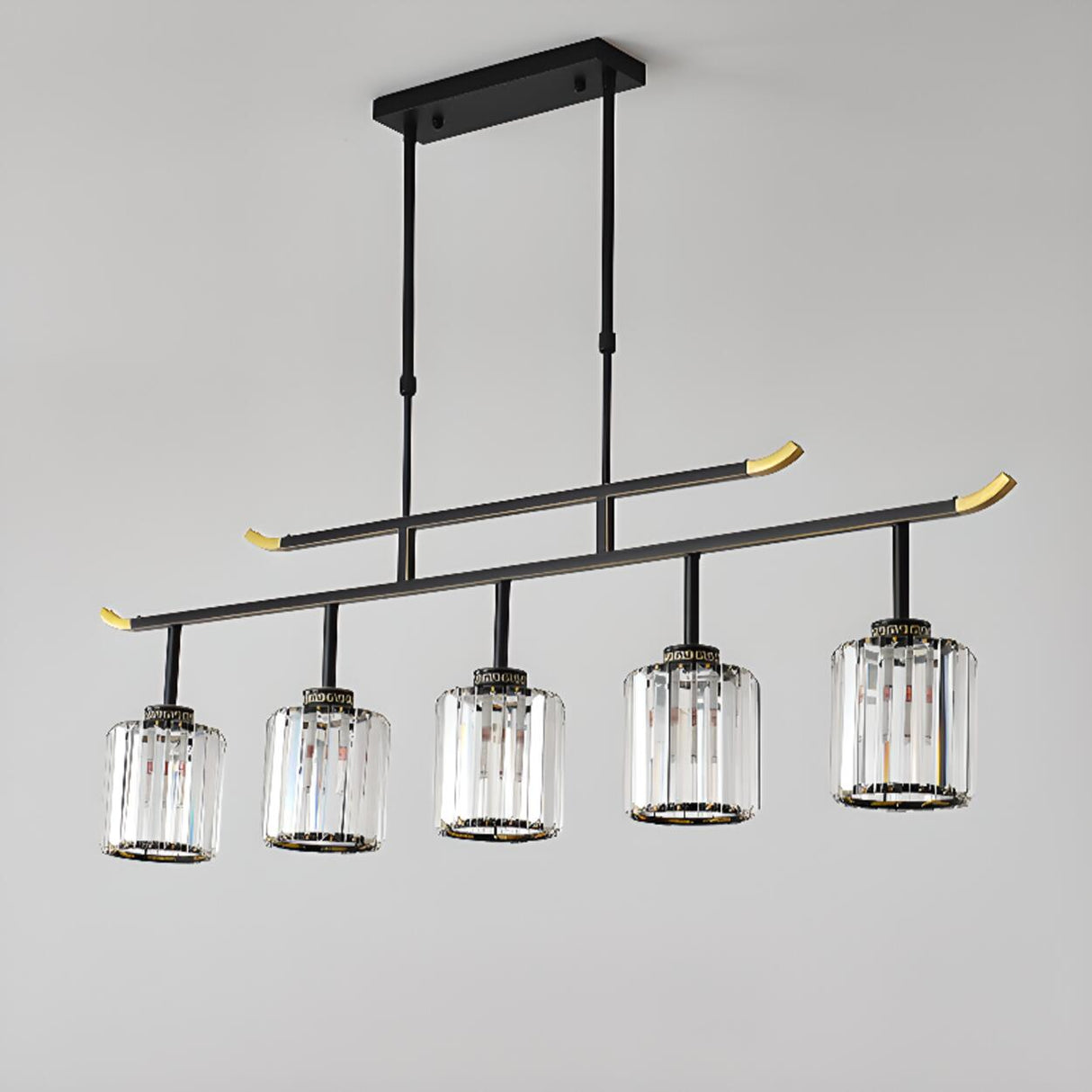 Adjustable Modern 6-Light Cylinder Island Pendant Light Image - 14