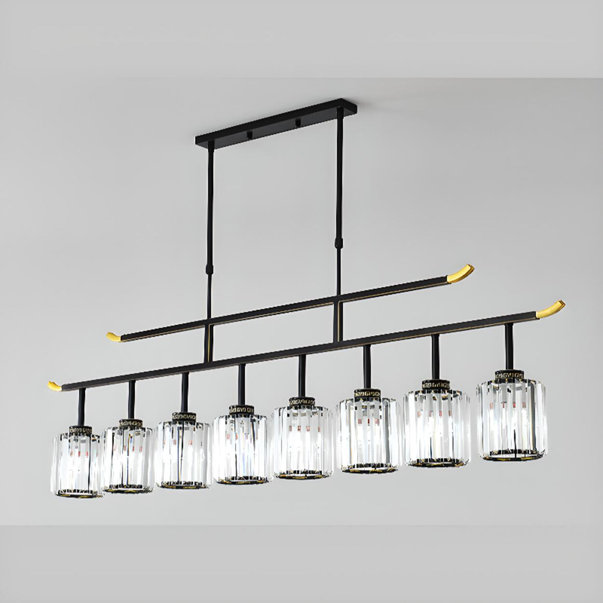 Adjustable Modern 6-Light Cylinder Island Pendant Light Image - 17