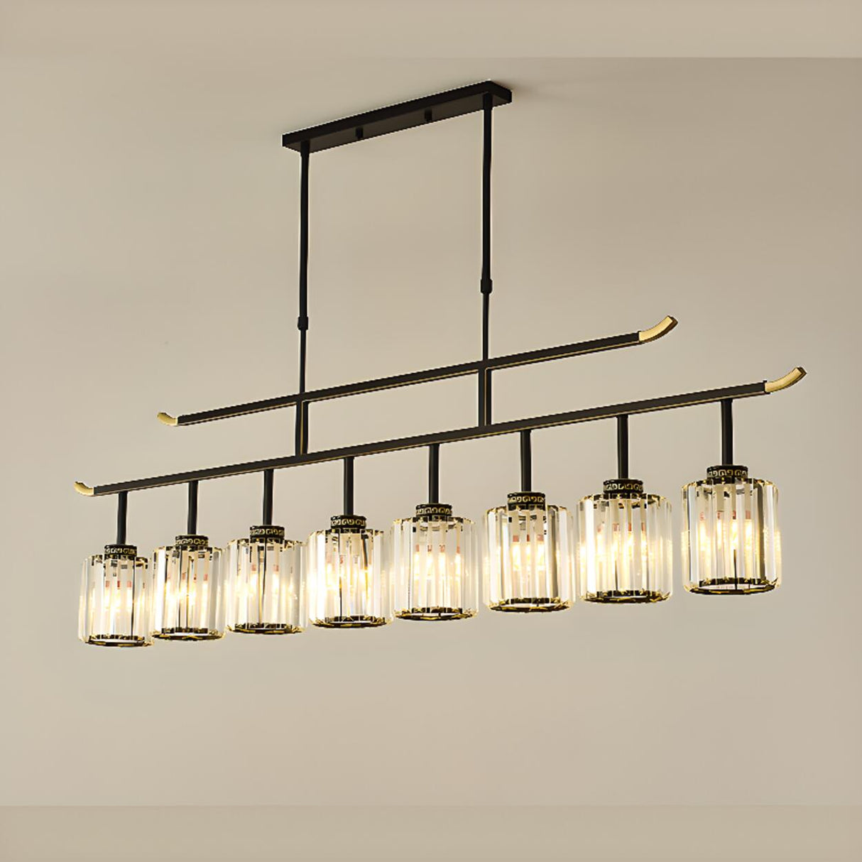 Adjustable Modern 6-Light Cylinder Island Pendant Light Image - 21