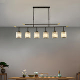 Adjustable Modern 6-Light Cylinder Island Pendant Light Image - 3