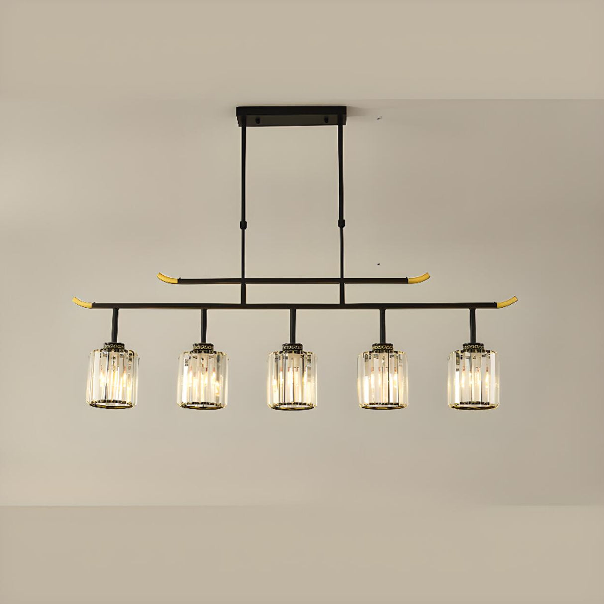 Adjustable Modern 6-Light Cylinder Island Pendant Light Image - 33