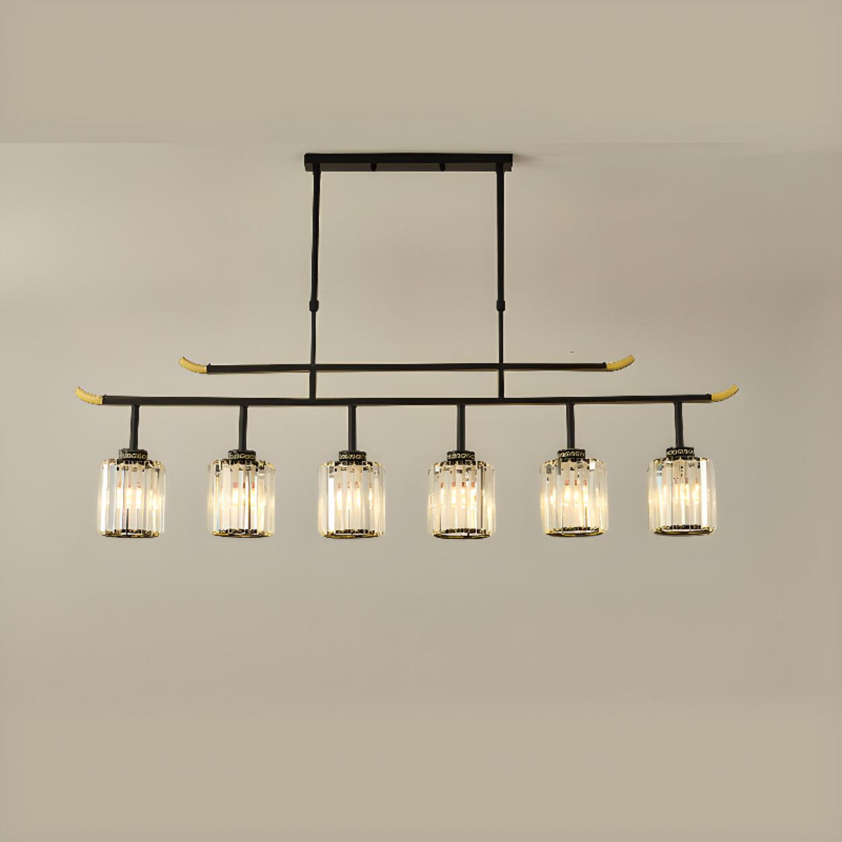 Adjustable Modern 6-Light Cylinder Island Pendant Light Image - 34