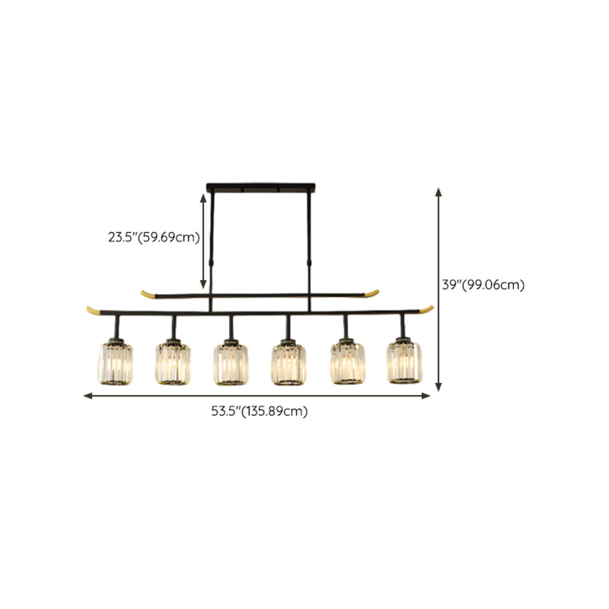 Adjustable Modern 6-Light Cylinder Island Pendant Light Image - 44