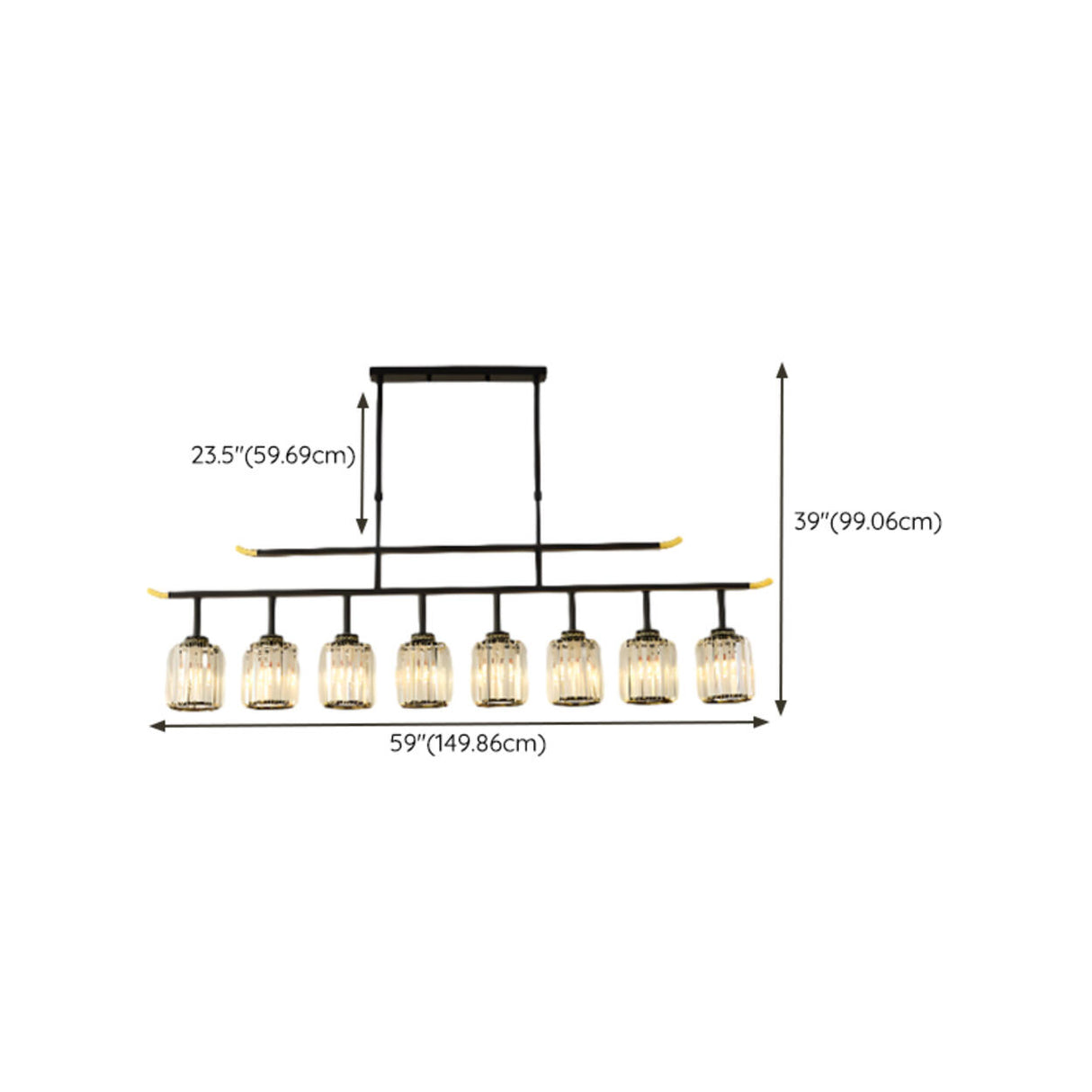 Adjustable Modern 6-Light Cylinder Island Pendant Light Image - 47