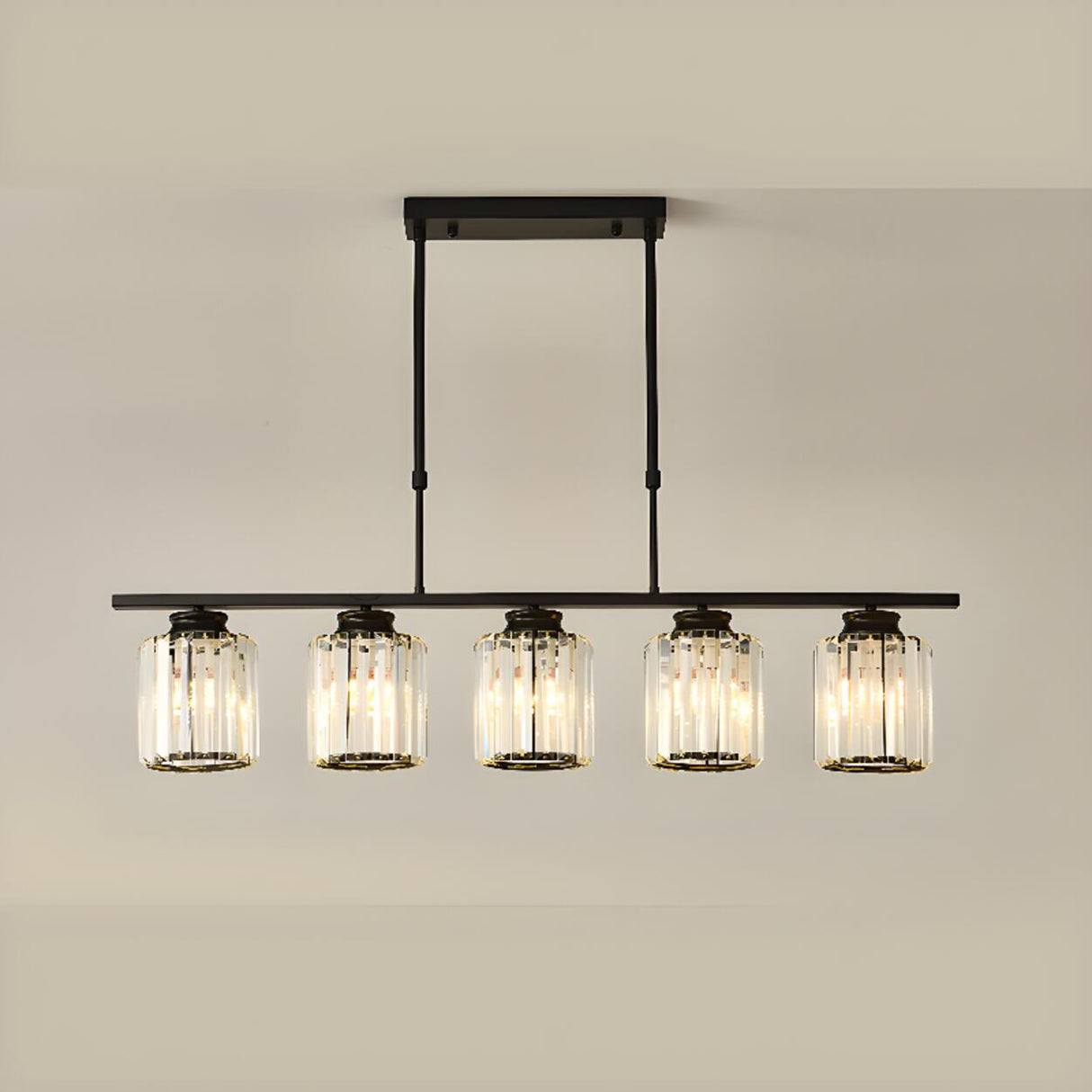 Adjustable Modern 6-Light Cylinder Island Pendant Light Image - 5