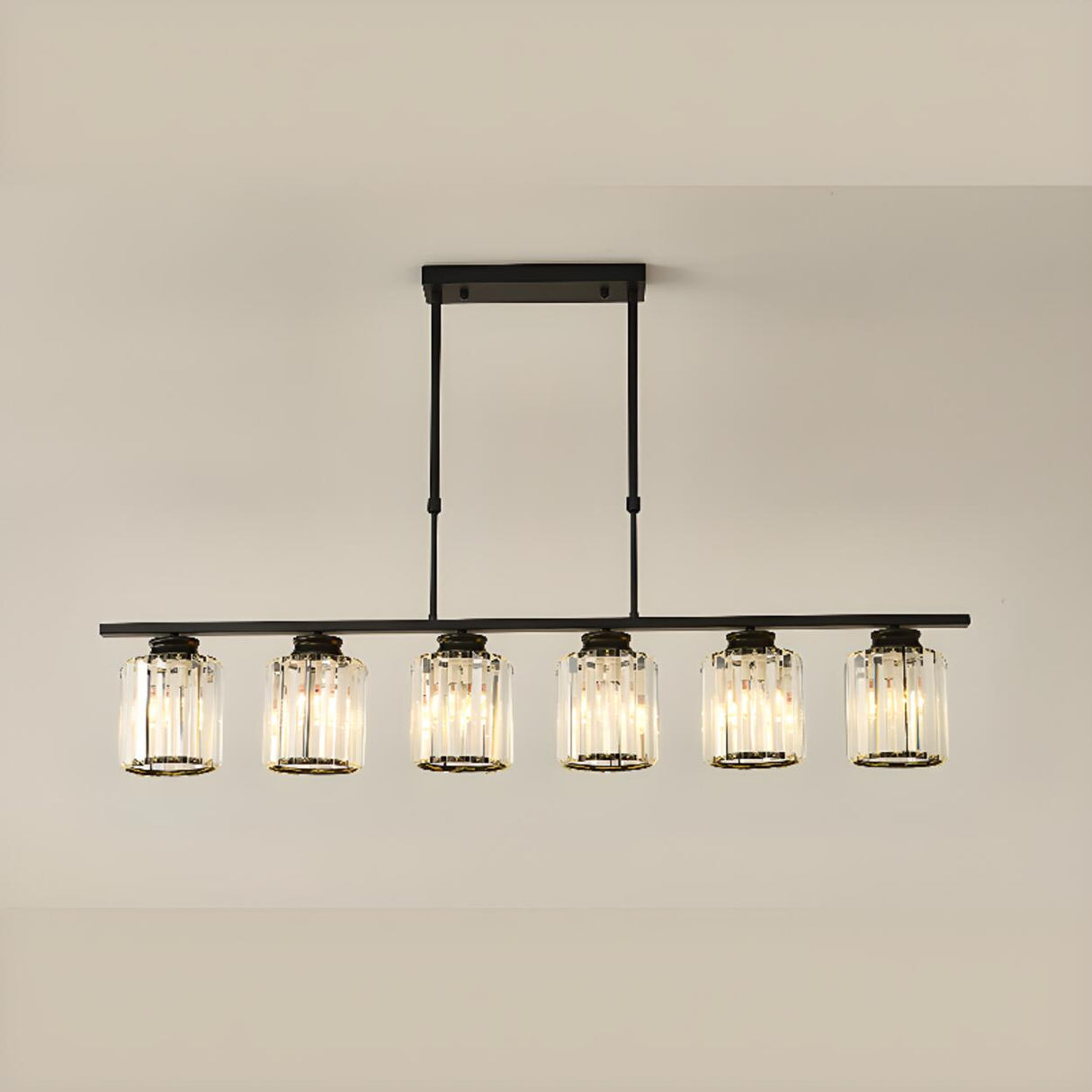 Adjustable Modern 6-Light Cylinder Island Pendant Light Image - 7