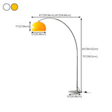 Adjustable Modern Amber Dome and Arched Floor Lamp #size