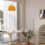 Adjustable Modern Amber Dome and Arched Floor Lamp Image - 4