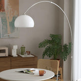 Adjustable Modern Amber Dome and Arched Floor Lamp Image - 6