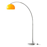 Adjustable Modern Amber Dome and Arched Floor Lamp Image - 7