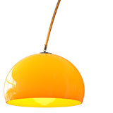 Adjustable Modern Amber Dome and Arched Floor Lamp Image - 8