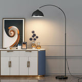 Adjustable Modern Black Dome Arched LED Floor Lamp Image - 1