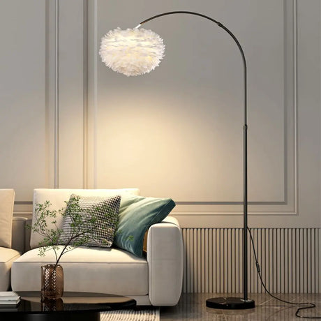 Adjustable Modern Black Dome Arched LED Floor Lamp Image - 1