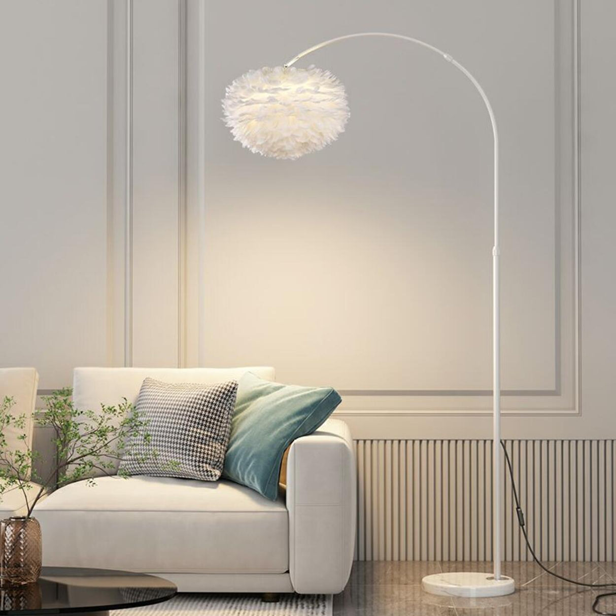 Adjustable Modern Black Dome Arched LED Floor Lamp Image - 7