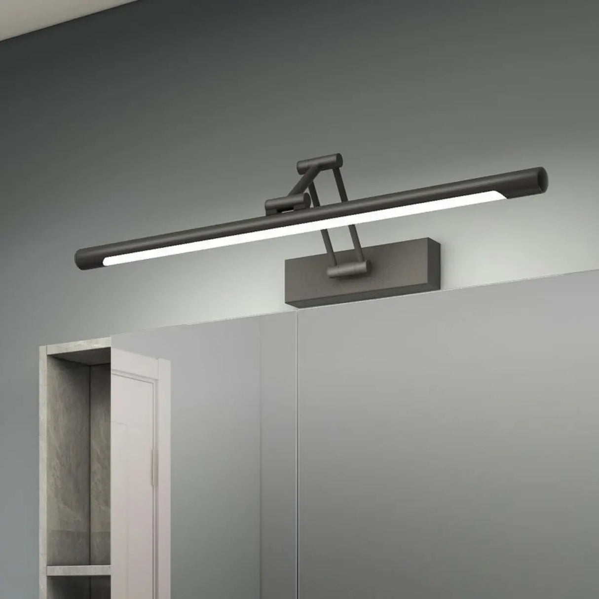 Adjustable Modern Black Linear Bathroom Vanity Light Image - 5