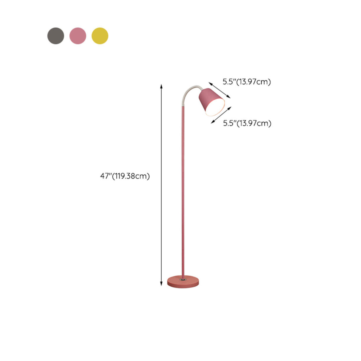 Adjustable Modern Colorful Barrel Metal Floor Lamp 