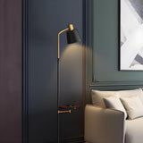 Adjustable Modern Cone Floor Lamp with Side Table Image - 1