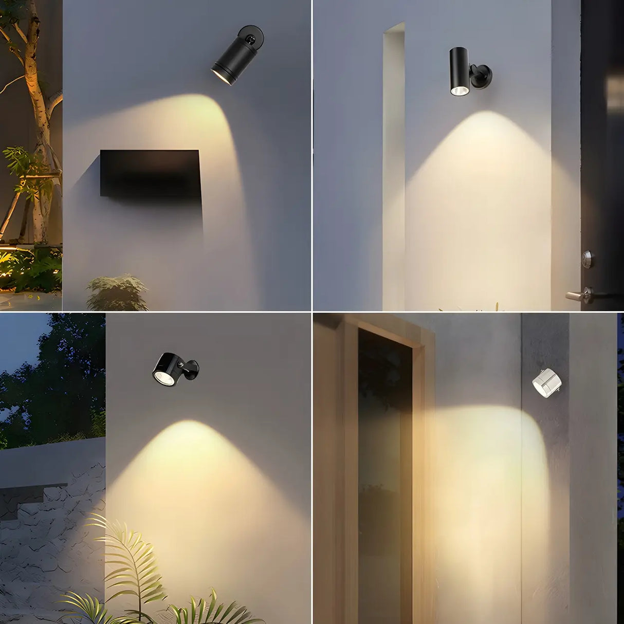 Adjustable Modern Cylinder Exterior LED Wall Sconce Image - 1