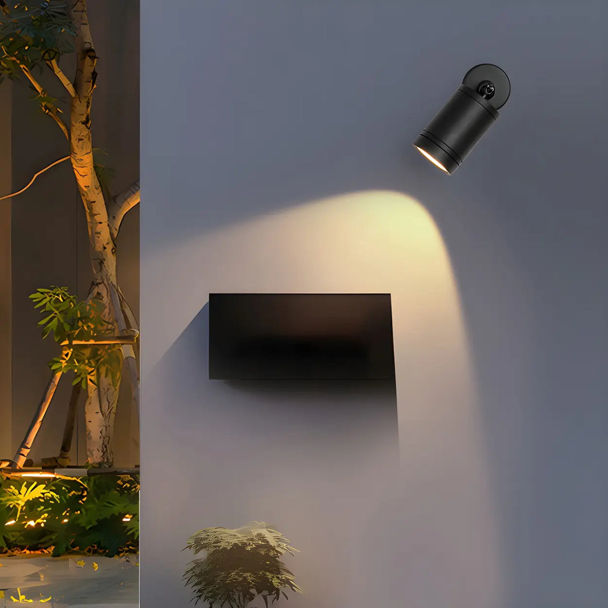 Adjustable Modern Cylinder Exterior LED Wall Sconce Image - 3