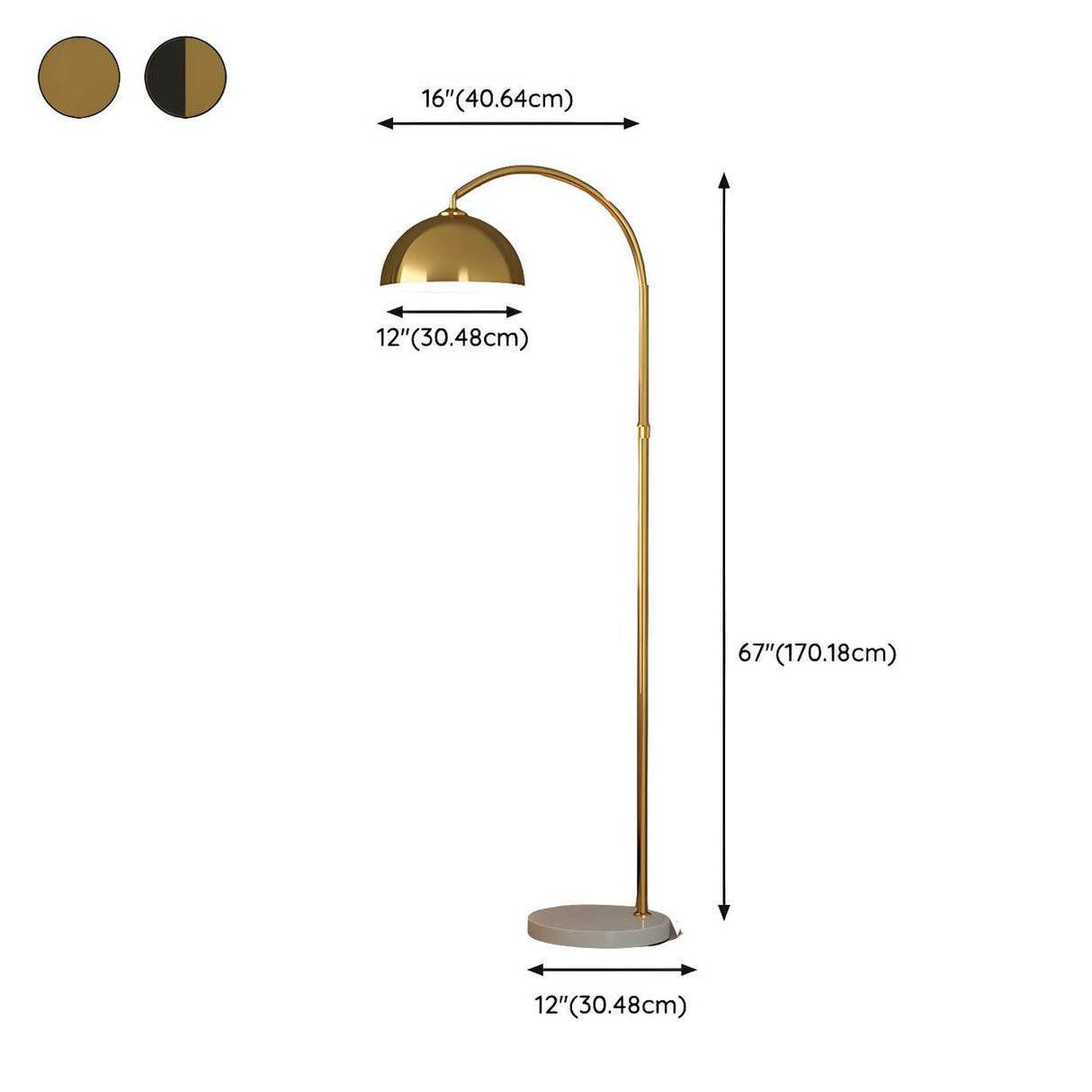 Adjustable Modern Dome Floor Lamp with Side Table Image - 17