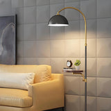 Adjustable Modern Dome Floor Lamp with Side Table Image - 7