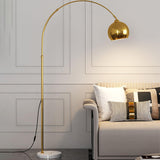 Adjustable Modern Dome Gold Arched Metal Floor Lamp Image - 1