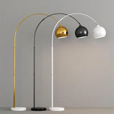 Adjustable Modern Dome Gold Arched Metal Floor Lamp Image - 4