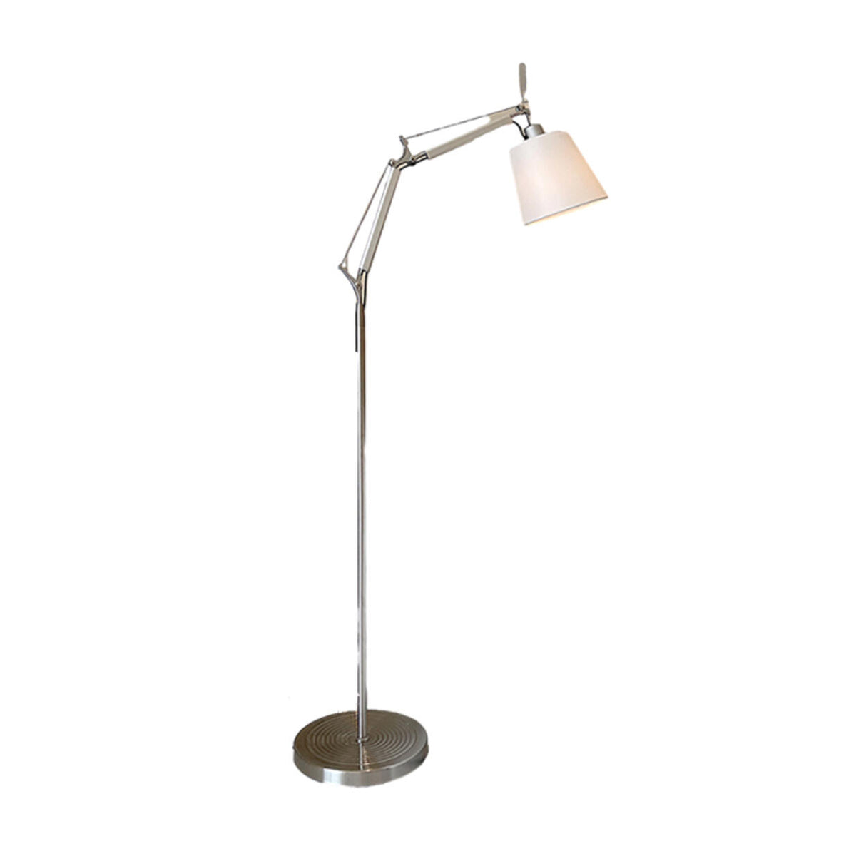 Adjustable Modern Drum Sliver Swing Arm Floor Lamp Image - 5