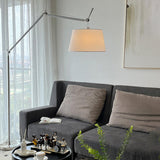 Adjustable Modern Drum Sliver Swing Arm Floor Lamp Image - 8