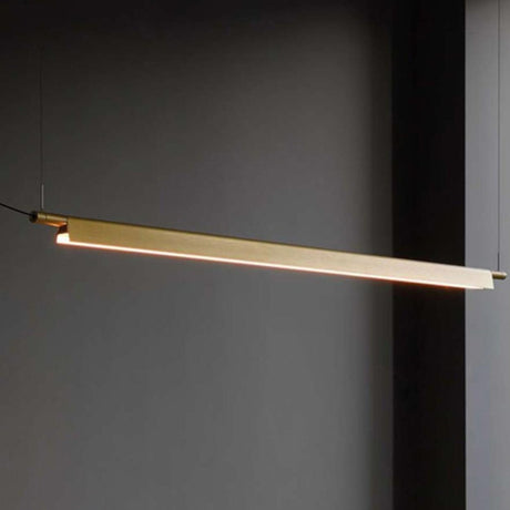 Adjustable Modern Gold Linear Island Pendant Light Image - 1