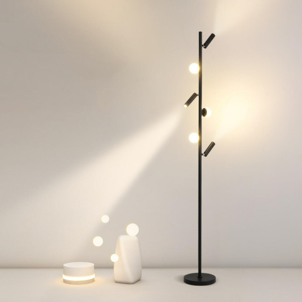 Adjustable Modern Multi-Light Cylinder Floor Lamp Image - 1