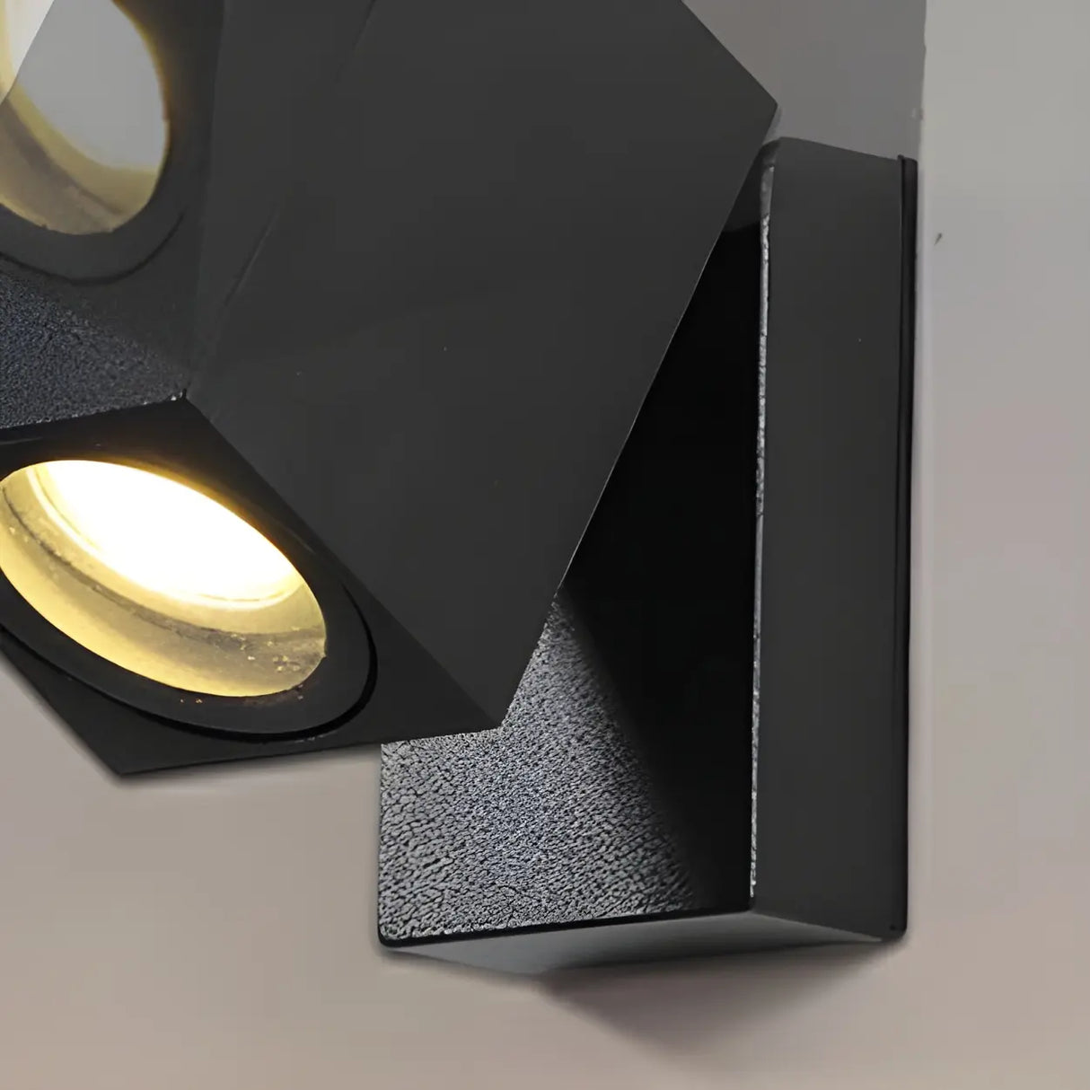 Adjustable Modern Rectangular Black Exterior Wall Sconce Image - 9