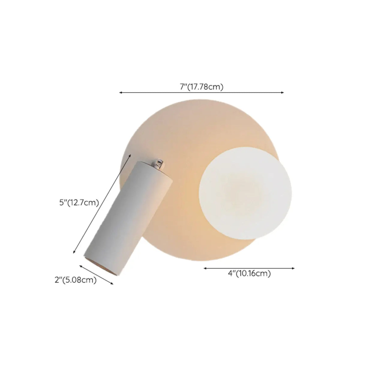 Adjustable Modern Round White Wall Sconce  