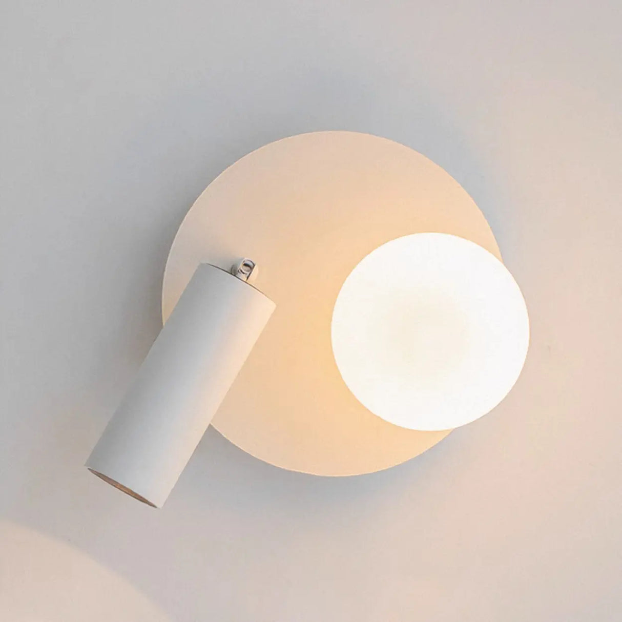 Adjustable Modern Round White Wall Sconce  Image - 7