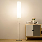 Adjustable Modern Tall Cylindrical Fabric Floor Lamp Image - 1