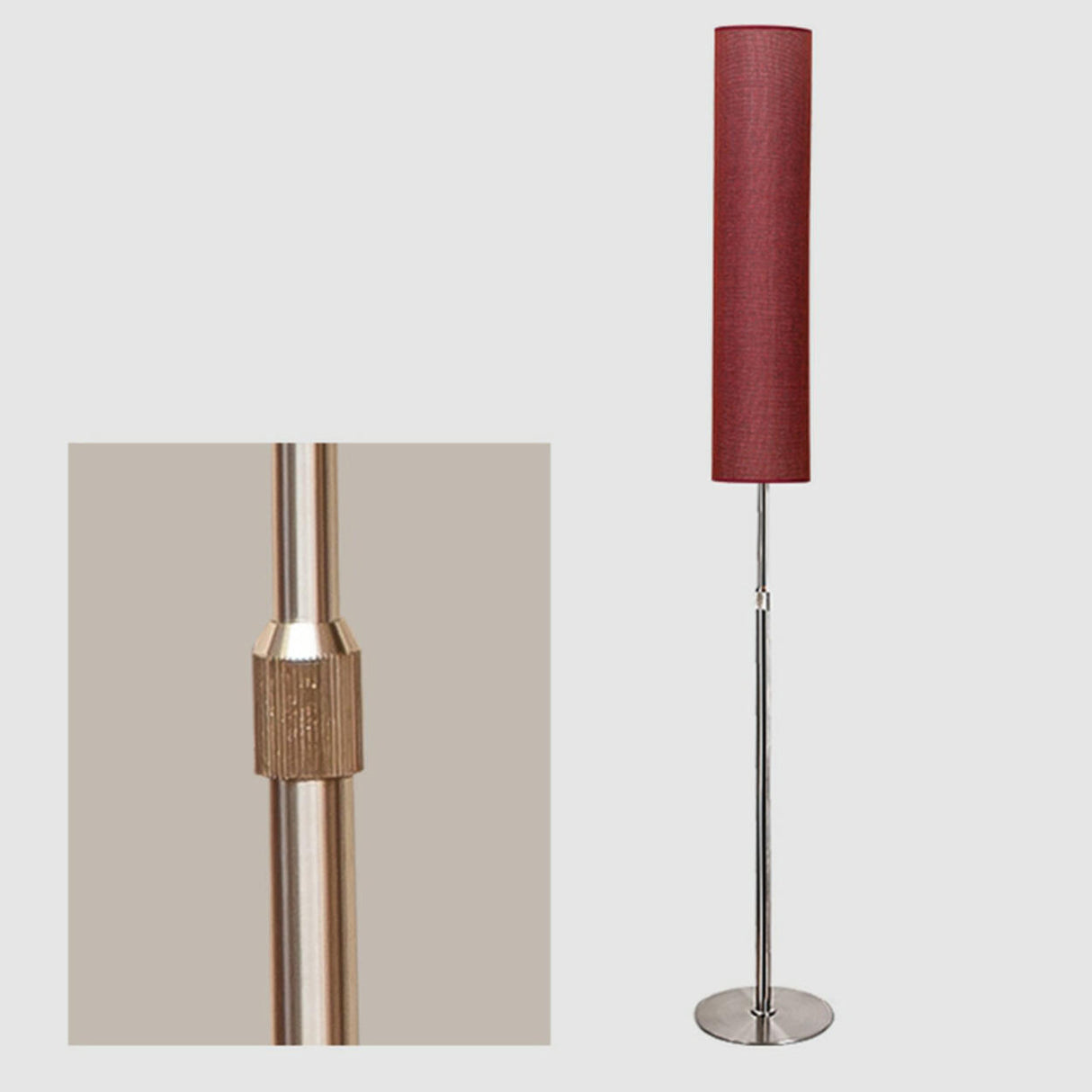 Adjustable Modern Tall Cylindrical Fabric Floor Lamp Image - 10