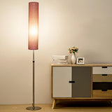 Adjustable Modern Tall Cylindrical Fabric Floor Lamp Image - 4