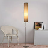 Adjustable Modern Tall Cylindrical Fabric Floor Lamp Image - 8