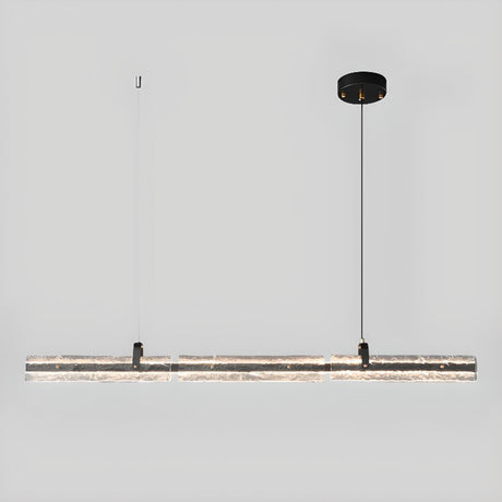 Adjustable Modern Textured Linear Island Pendant Light Image - 2