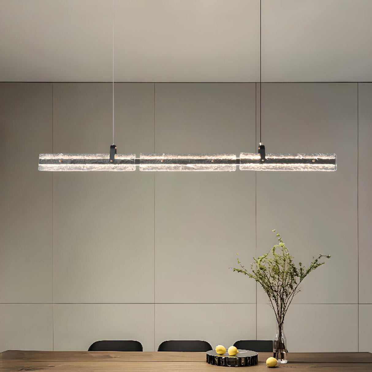 Adjustable Modern Textured Linear Island Pendant Light Image - 3