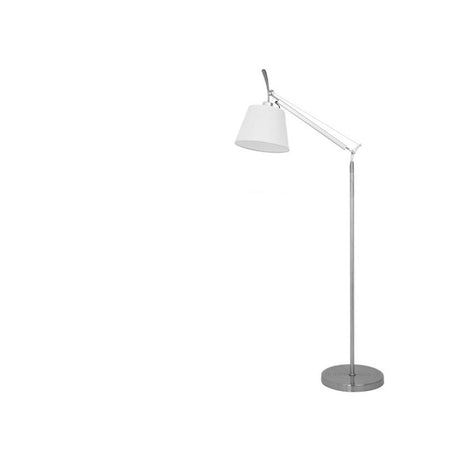 Adjustable Modern White Barrel Swing Arm Floor Lamp Image - 2