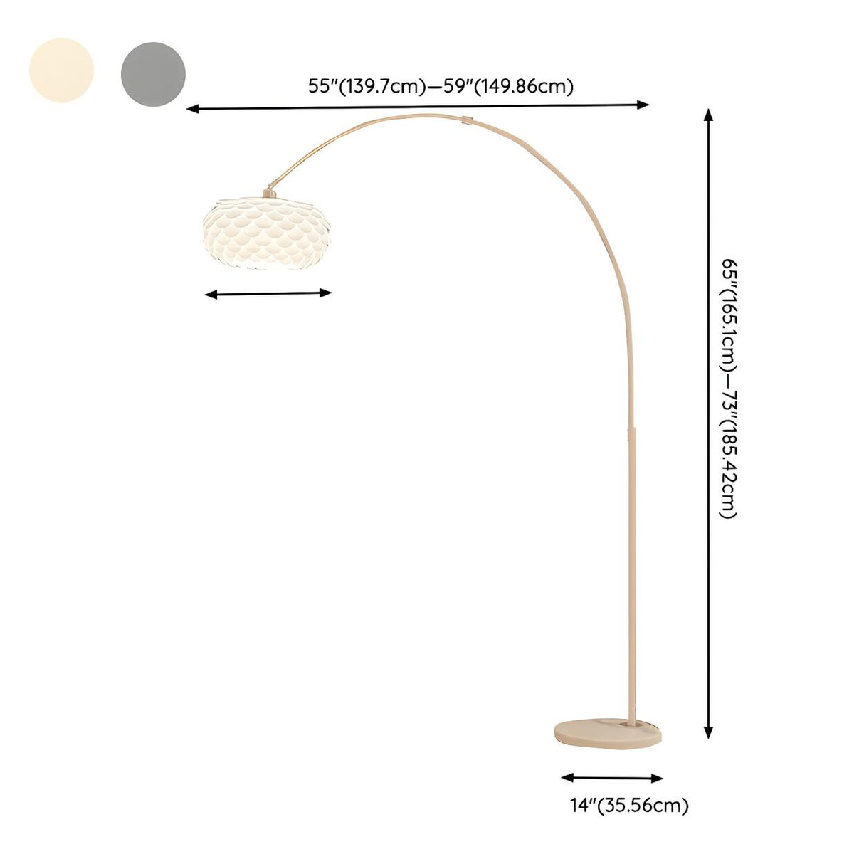 Adjustable Modern White Linterna Arch Floor Lamp Image - 16